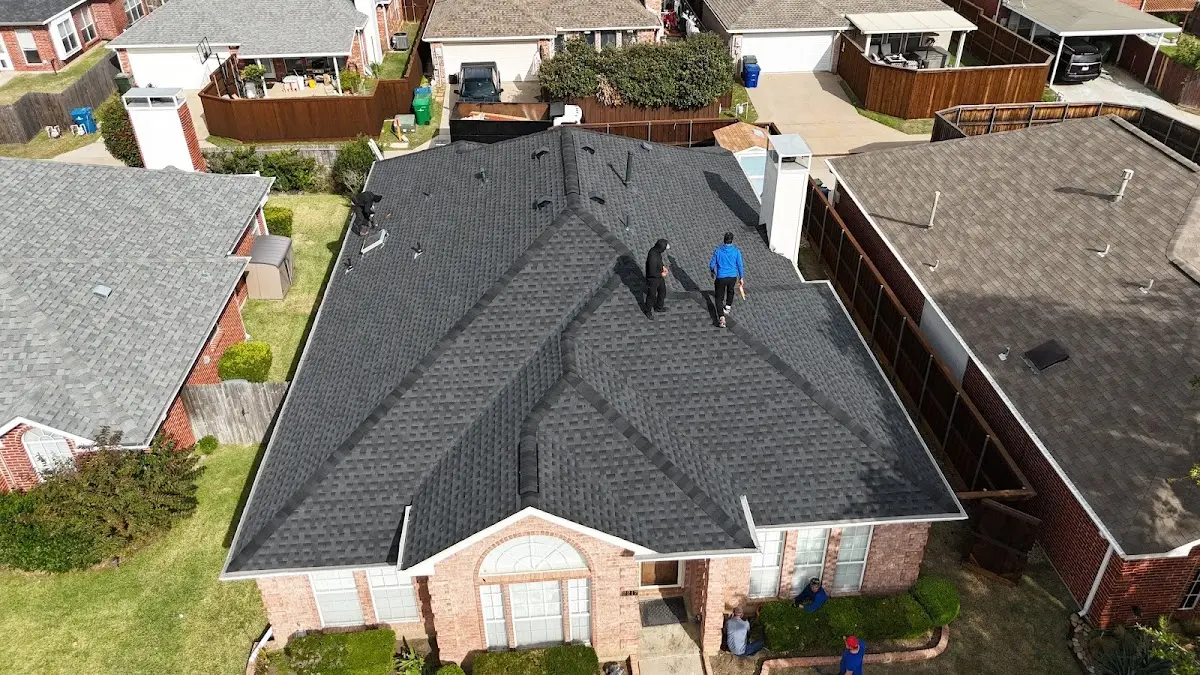 Commercial Roofing work in progress on a Plano property